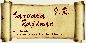 Varvara Rajinac vizit kartica